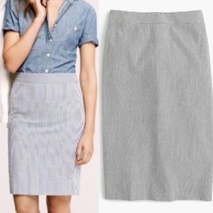 J Crew Seersucker Pencil skirt